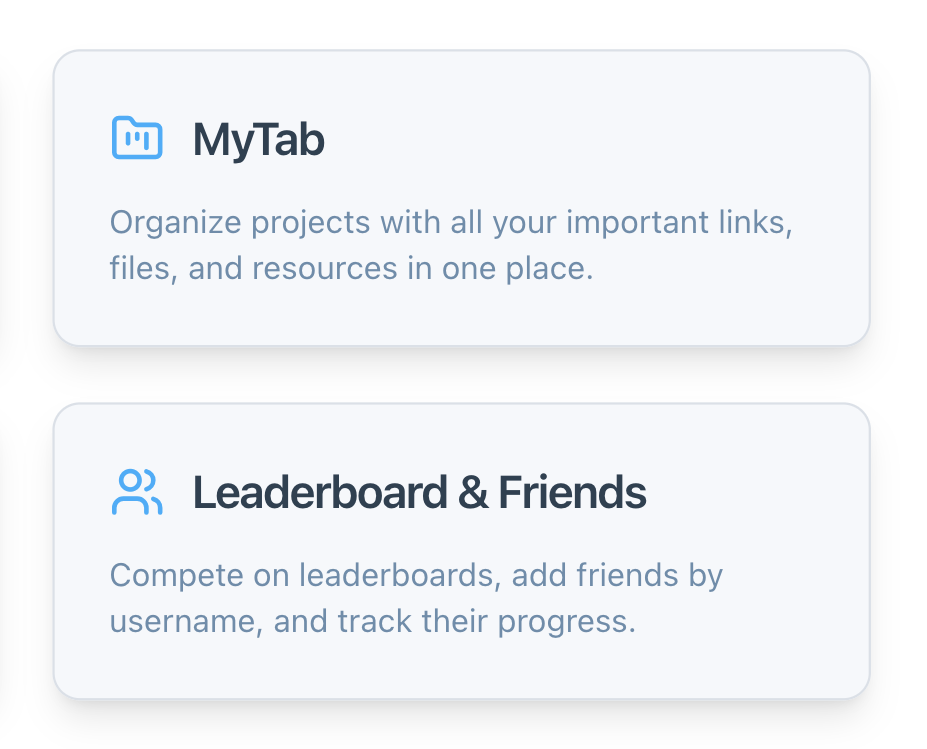MyTab leaderboards and friends info Chronostreak
